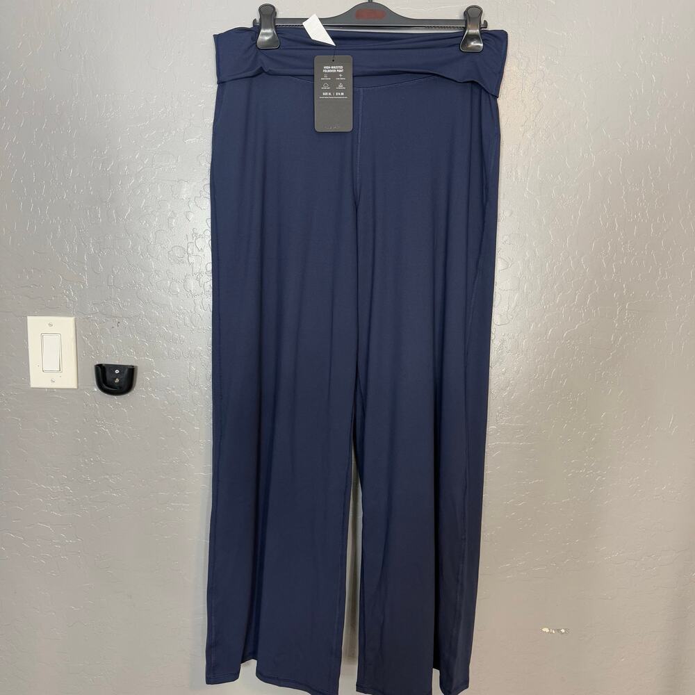 Fabletics High Waisted Foldover Leggings, Blue, XL